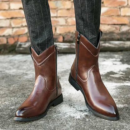 JIMMY Mens Cowboy Boots - PU Leather | Reliable & Clean Look - Yehaw