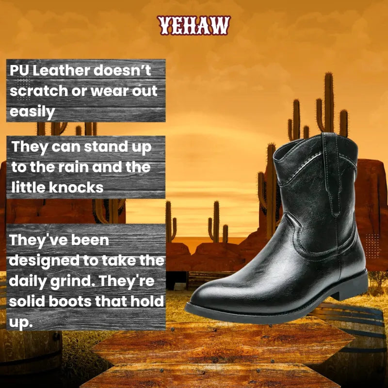 JIMMY Mens Cowboy Boots - Yehaw | Black & Brown