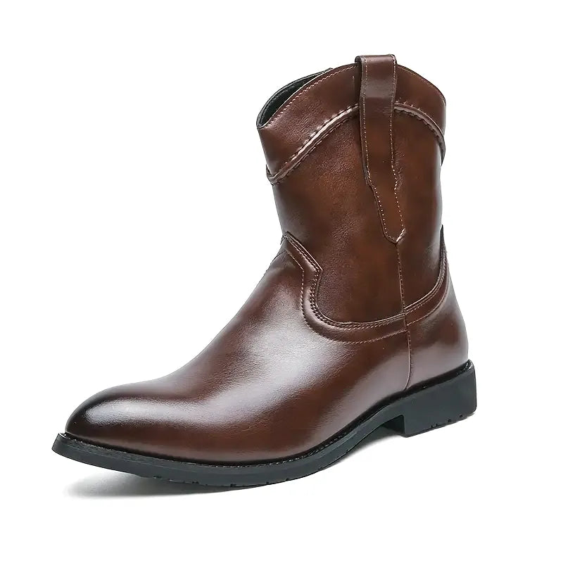 JIMMY Mens Cowboy Boots - PU Leather | Reliable & Clean Look - Yehaw
