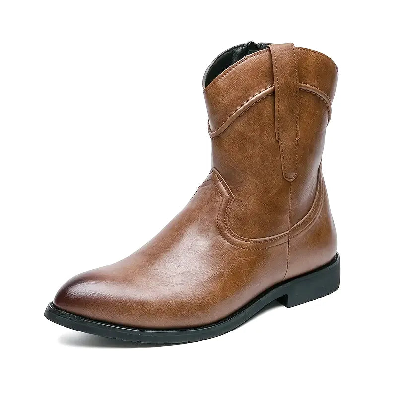 JIMMY Mens Cowboy Boots - PU Leather | Reliable & Clean Look - Yehaw