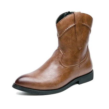 JIMMY Mens Cowboy Boots - PU Leather | Reliable & Clean Look - Yehaw