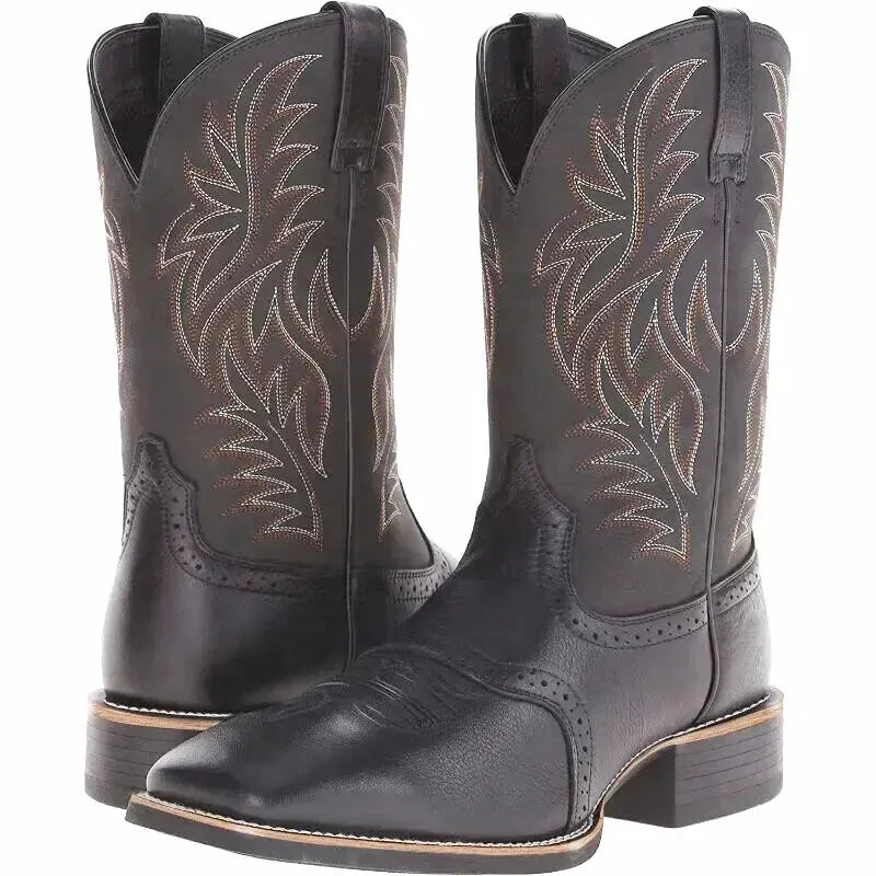 JOHNNY Mens Cowboy Boots - Yehaw | Black - Yehaw