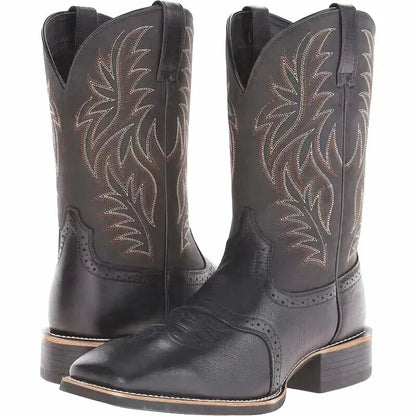 JOHNNY Mens Cowboy Boots - Yehaw | Black - Yehaw
