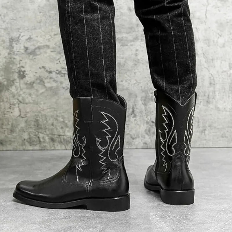 JOHNNY Mens Cowboy Boots - PU Leather | Reliable & Clean Look - Yehaw