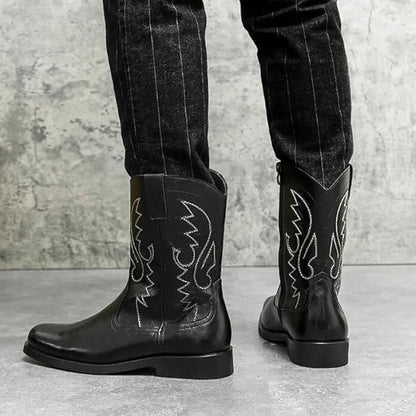 JOHNNY Mens Cowboy Boots - PU Leather | Reliable & Clean Look - Yehaw
