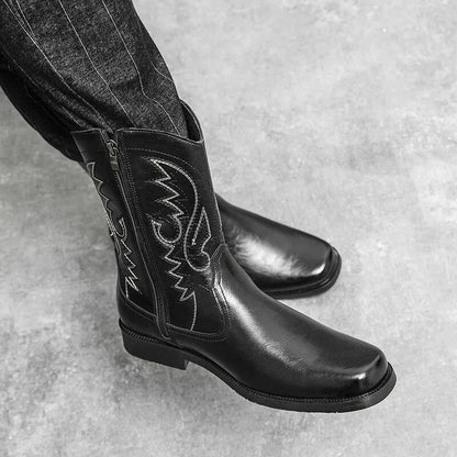 JOHNNY Mens Cowboy Boots - PU Leather | Reliable & Clean Look - Yehaw