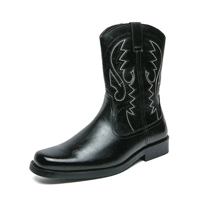JOHNNY Mens Cowboy Boots - PU Leather | Reliable & Clean Look - Yehaw