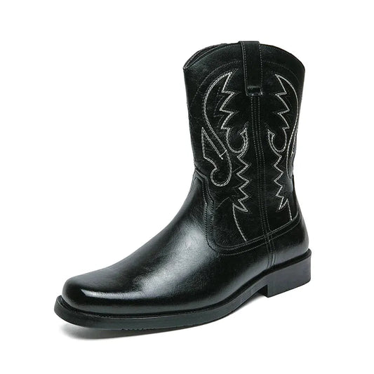 JOHNNY Mens Cowboy Boots - PU Leather | Reliable & Clean Look - Yehaw