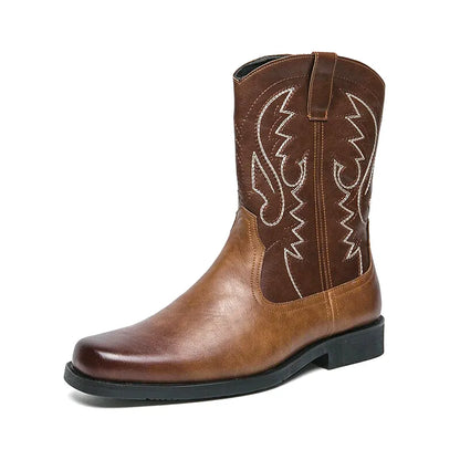 JOHNNY Mens Cowboy Boots - PU Leather | Reliable & Clean Look - Yehaw