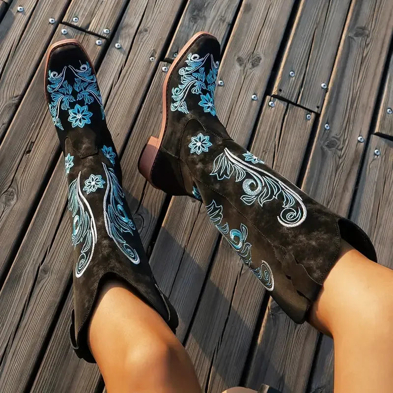 KATE Cowgirl Boots - Resistant PU leather | Elegance & Stability - Yehaw