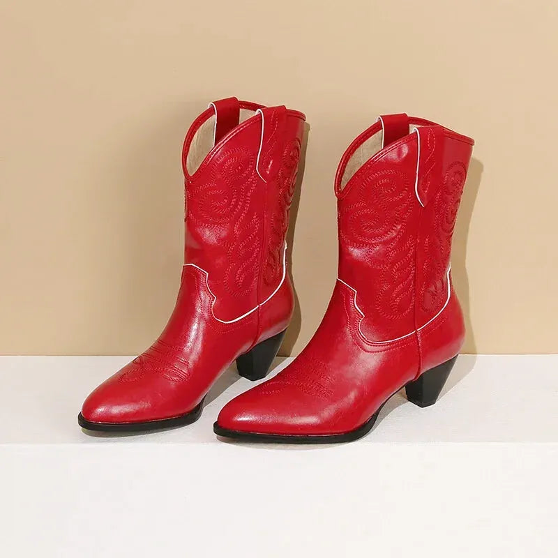 LENA Cowgirl Boots - Yehaw | Red - Yehaw