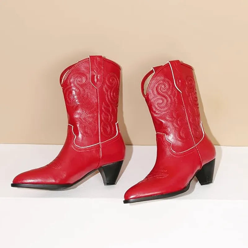 LENA Cowgirl Boots - Yehaw | Red - Yehaw