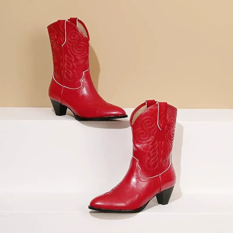 LENA Cowgirl Boots - Yehaw | Red - Yehaw
