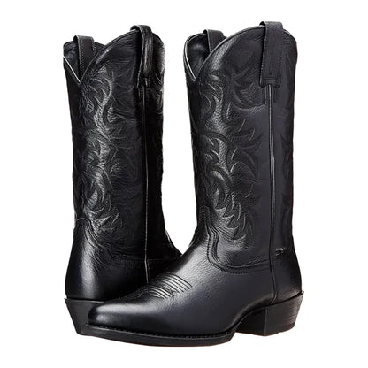 Levi Mens Cowboy Boots - Tough PU Leather | Timeless Style - Yehaw