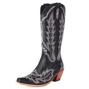 Loretta Cowgirl Boots - Resistant PU leather | Elegance & Stability - Yehaw