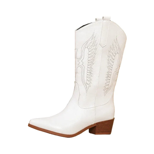 LORETTA Cowgirl Boots - Yehaw | White - Yehaw