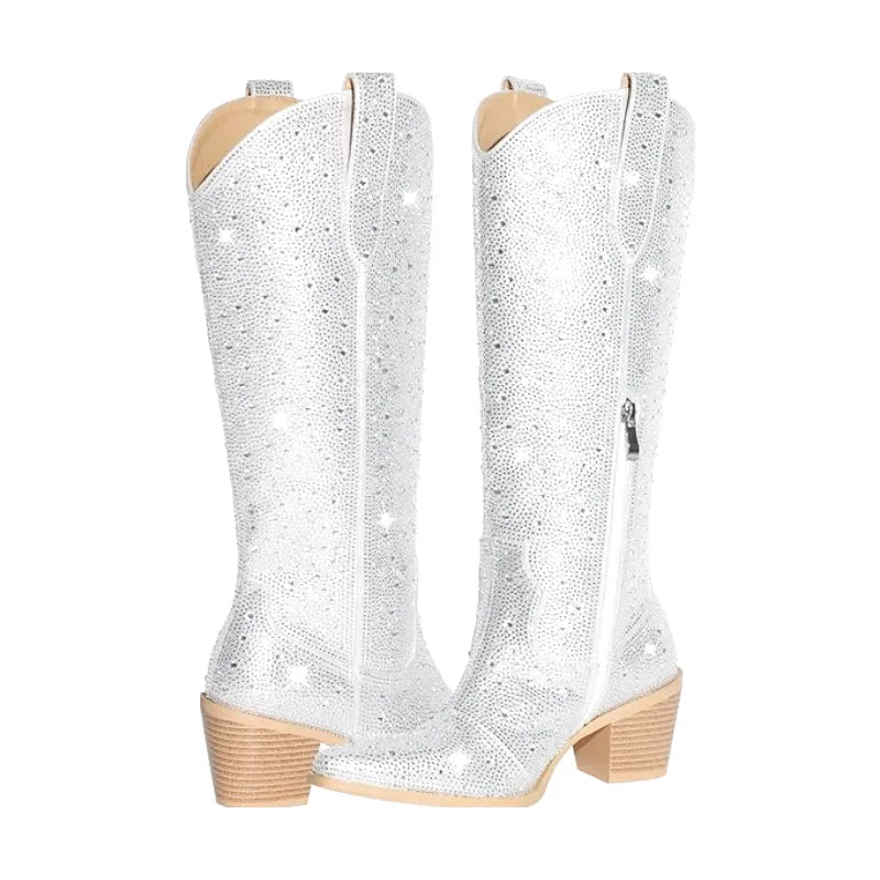 LOVE Cowgirl Boots - Shiny PU leather | Elegance & Stability - Yehaw