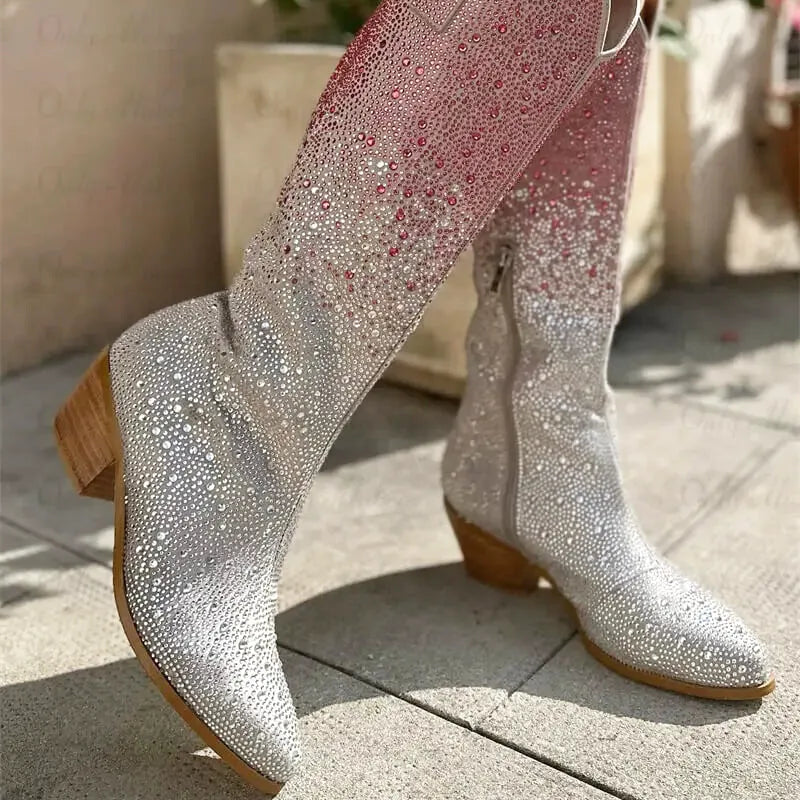 LOVE Cowgirl Boots - Shiny PU leather | Elegance & Stability - Yehaw