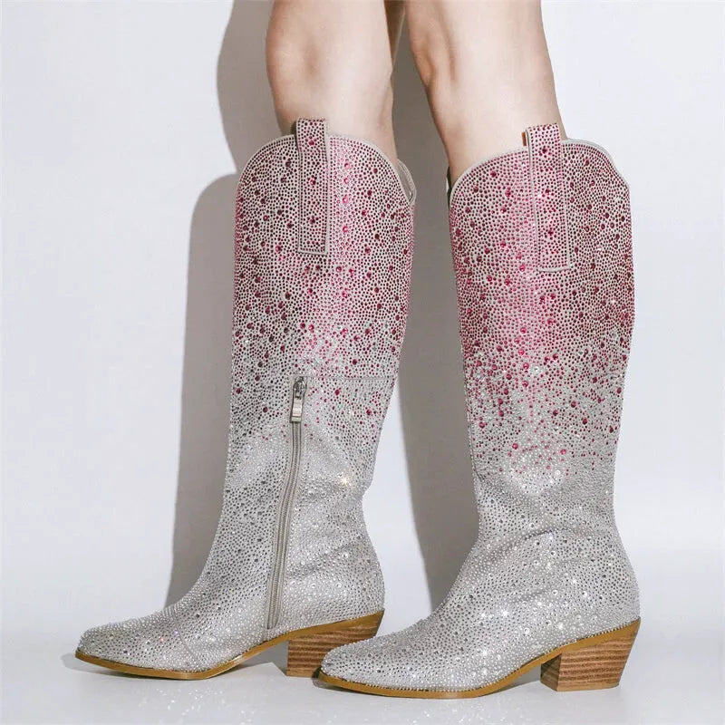 LOVE Cowgirl Boots - Shiny PU leather | Elegance & Stability - Yehaw