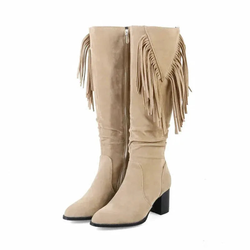 LULA Cowgirl Boots - Yehaw | Beige - Yehaw