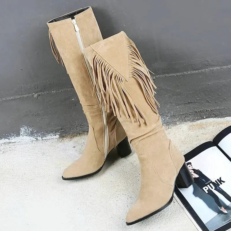 LULA Cowgirl Boots - Yehaw | Beige - Yehaw