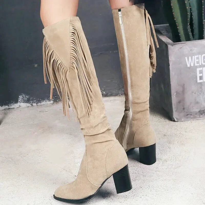 LULA Cowgirl Boots - Yehaw | Beige - Yehaw