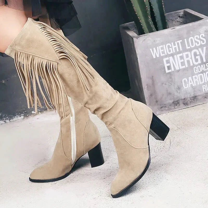 LULA Cowgirl Boots - Yehaw | Beige - Yehaw