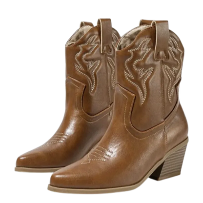 LYNN Cowgirl Boots - Resistant PU leather | Elegance & Stability - Yehaw