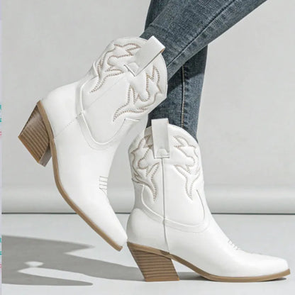 LYNN Cowgirl Boots - Resistant PU leather | Elegance & Stability - Yehaw