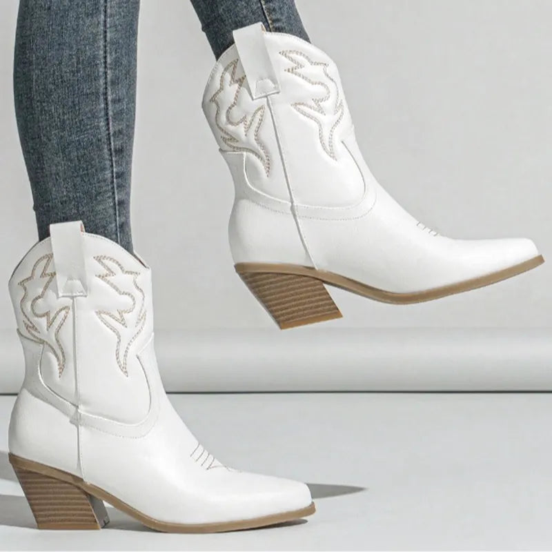 LYNN Cowgirl Boots - Resistant PU leather | Elegance & Stability - Yehaw