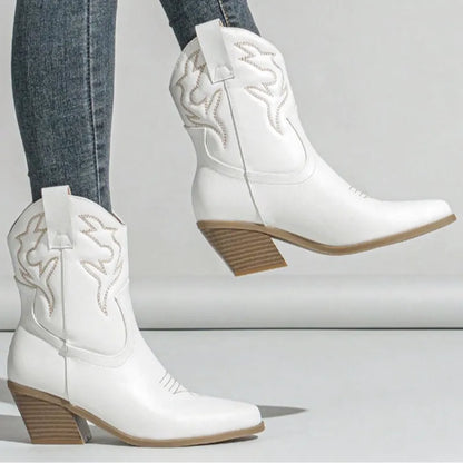 LYNN Cowgirl Boots - Resistant PU leather | Elegance & Stability - Yehaw