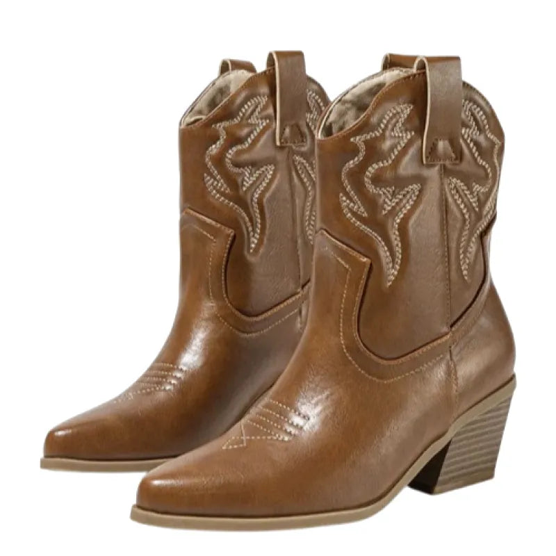 LYNN Cowgirl Boots - Resistant PU leather | Elegance & Stability - Yehaw