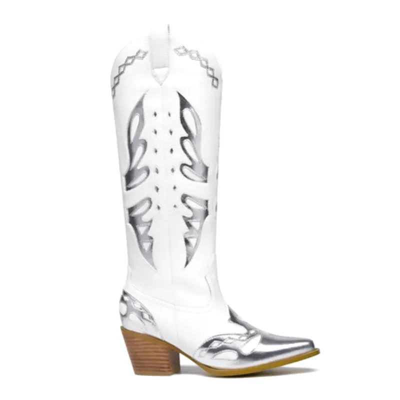 MABEL Cowgirl Boots - Yehaw | Silver - Yehaw 