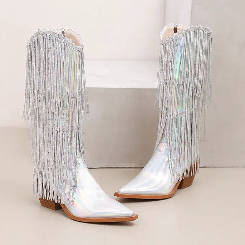 MAGGIE Cowgirl Boots - Yehaw | Silver - Yehaw