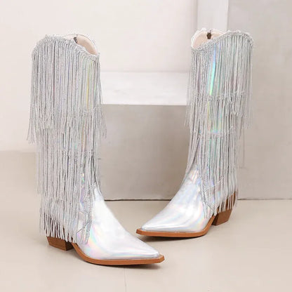 MAGGIE Cowgirl Boots - Yehaw | Silver - Yehaw