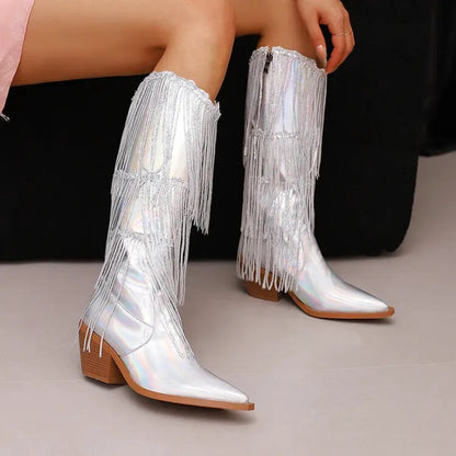 MAGGIE Cowgirl Boots - Yehaw | Silver - Yehaw