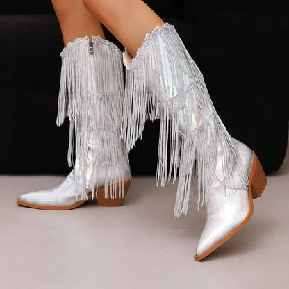 MAGGIE Cowgirl Boots - Yehaw | Silver - Yehaw