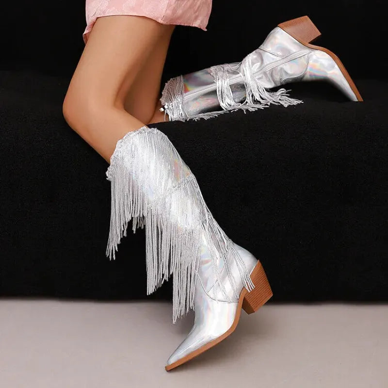 MAGGIE Cowgirl Boots - Yehaw | Silver - Yehaw