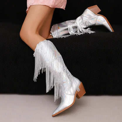 MAGGIE Cowgirl Boots - Yehaw | Silver - Yehaw