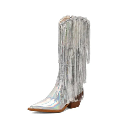 MAGGIE Cowgirl Boots - Yehaw | Silver - Yehaw