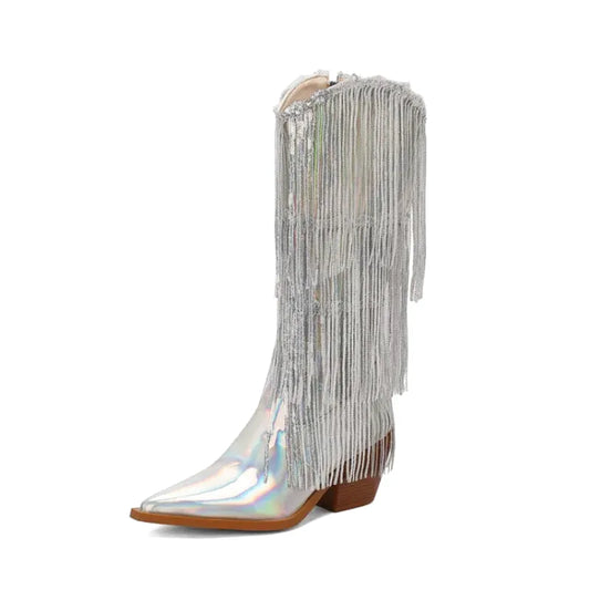 MAGGIE Cowgirl Boots - Yehaw | Silver - Yehaw
