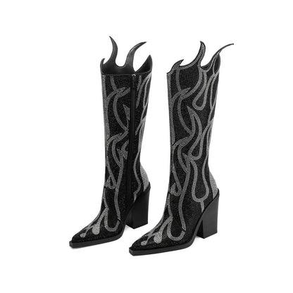 MARLOWE Cowgirl Boots - Yehaw | Black - Yehaw