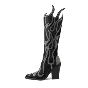 MARLOWE Cowgirl Boots - Yehaw | Black - Yehaw