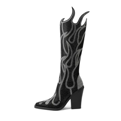 MARLOWE Cowgirl Boots - Yehaw | Black - Yehaw