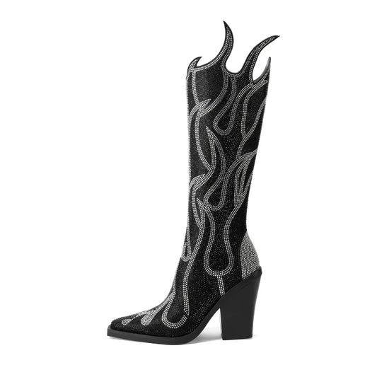 MARLOWE Cowgirl Boots - Yehaw | Black - Yehaw