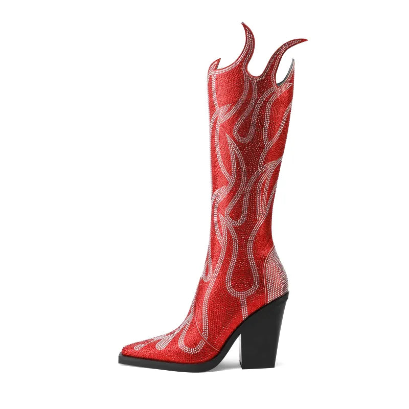 MARLOWE Cowgirl Boots - Yehaw | Red - Yehaw
