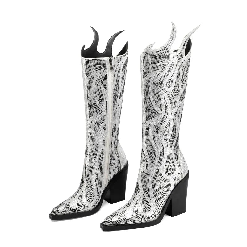 MARLOWE Cowgirl Boots - Yehaw | Silver - Yehaw