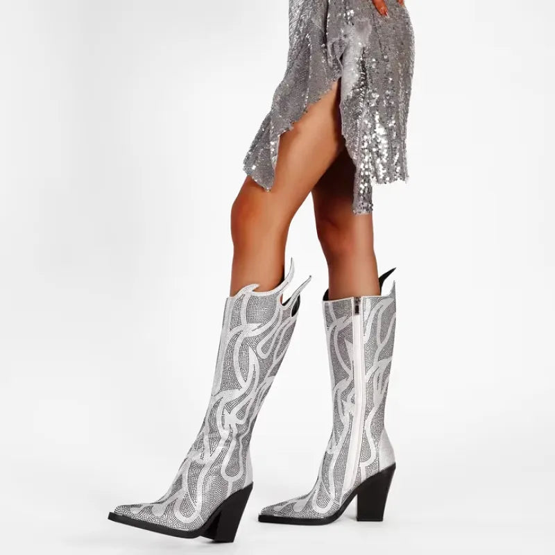 MARLOWE Cowgirl Boots - Yehaw | Silver - Yehaw