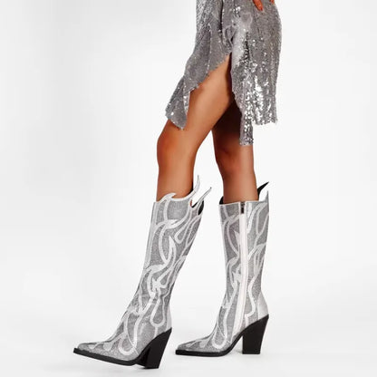 MARLOWE Cowgirl Boots - Yehaw | Silver - Yehaw