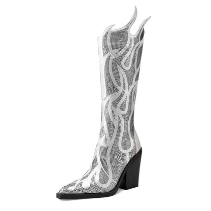 MARLOWE Cowgirl Boots - Yehaw | Silver - Yehaw
